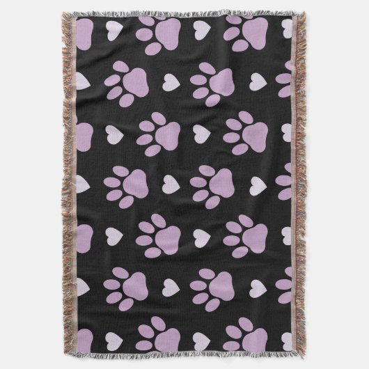 Patroon van poten, reuzenpoten, Lila poten, hart Deken (Voorkant Verticaal)