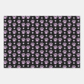 Patroon van poten, reuzenpoten, Lila poten, hart Inpakpapier Vel (Voorkant 3)