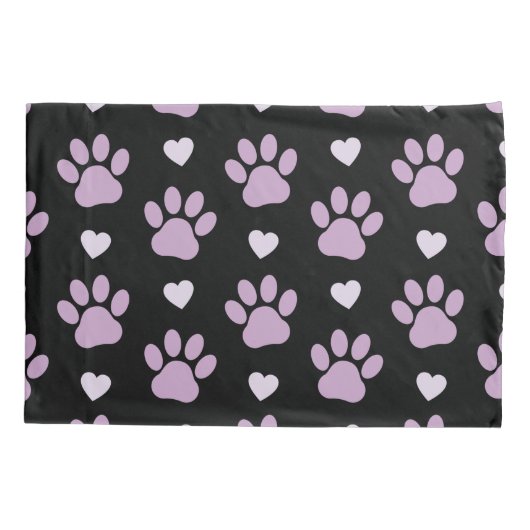 Patroon van poten, reuzenpoten, Lila poten, hart Kussensloop (Achterkant)