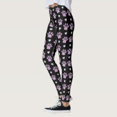 Patroon van poten, reuzenpoten, Lila poten, hart Leggings (Links)