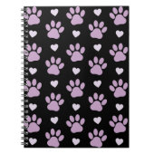 Patroon van poten, reuzenpoten, Lila poten, hart Notitieboek (Voorkant)