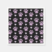 Patroon van poten, reuzenpoten, Lila poten, hart Servet (Voorkant)