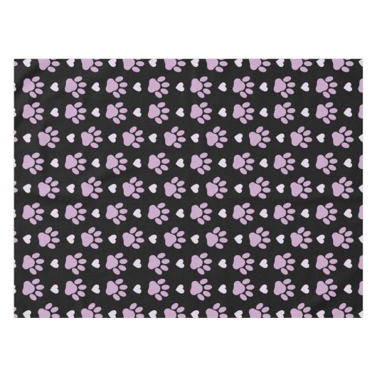 Patroon van poten, reuzenpoten, Lila poten, hart Tafelkleed (Voorkant (Horizontaal))