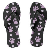 Patroon van poten, reuzenpoten, Lila poten, hart Teenslippers (Voetbed)