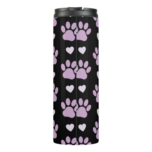 Patroon van poten, reuzenpoten, Lila poten, hart Thermosbeker (Achterkant)