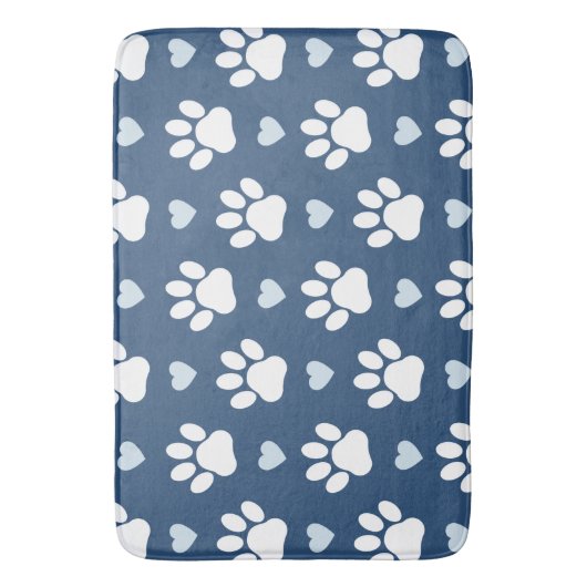 Patroon van poten, reuzenpoten, witte poten, blauw badmat (Voorkant Verticaal)