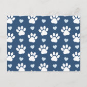 Patroon van poten, reuzenpoten, witte poten, blauw briefkaart (Voorkant)