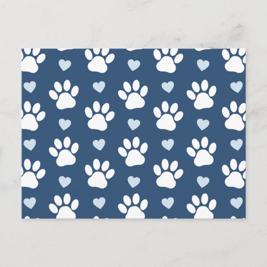 Patroon van poten, reuzenpoten, witte poten, blauw briefkaart (Voorkant)