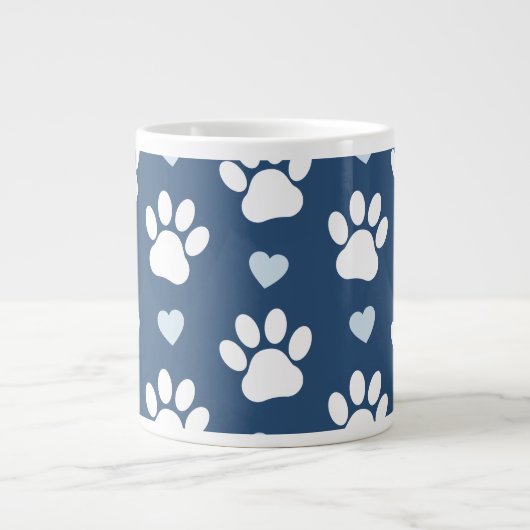 Patroon van poten, reuzenpoten, witte poten, blauw grote koffiekop (Voorkant)