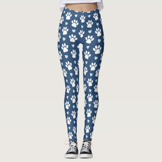 Patroon van poten, reuzenpoten, witte poten, blauw leggings (Voorkant)