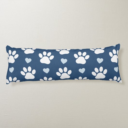 Patroon van poten, reuzenpoten, witte poten, blauw lichaamskussen (Achterkant)