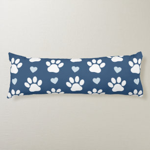 Patroon van poten, reuzenpoten, witte poten, blauw lichaamskussen