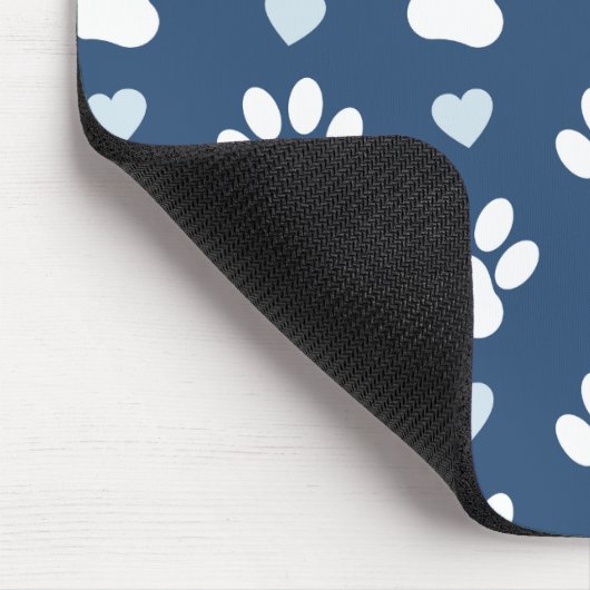 Patroon van poten, reuzenpoten, witte poten, blauw muismat (Hoek)