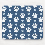 Patroon van poten, reuzenpoten, witte poten, blauw muismat (Voorkant)