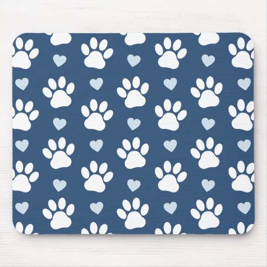 Patroon van poten, reuzenpoten, witte poten, blauw muismat (Voorkant)