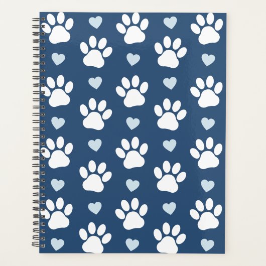 Patroon van poten, reuzenpoten, witte poten, blauw planner (Voorkant)