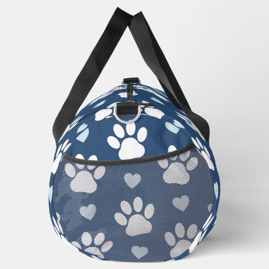 Patroon van poten, reuzenpoten, witte poten, blauw plunjezak (Rechts)