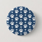 Patroon van poten, reuzenpoten, witte poten, blauw ronde button 5,7 cm (Voorkant)