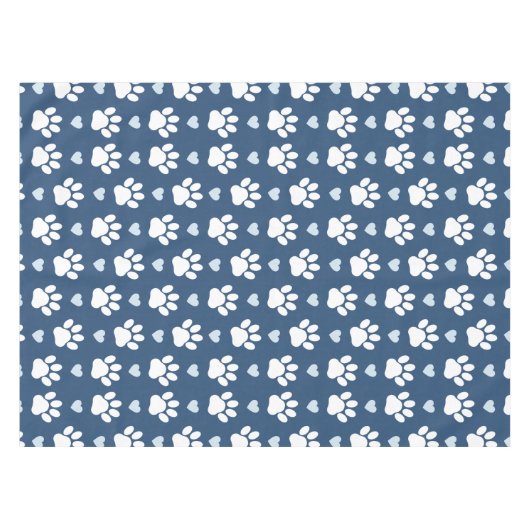 Patroon van poten, reuzenpoten, witte poten, blauw tafelkleed (Voorkant (Horizontaal))