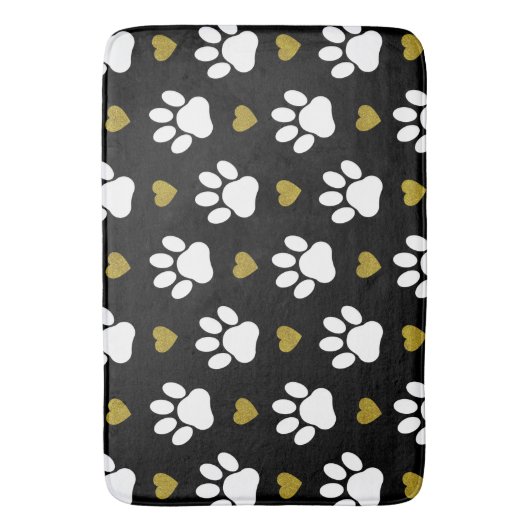 Patroon van poten, reuzenpoten, witte poten, goudh badmat (Voorkant Verticaal)