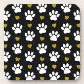 Patroon van poten, reuzenpoten, witte poten, goudh bier onderzetter (Voorkant)