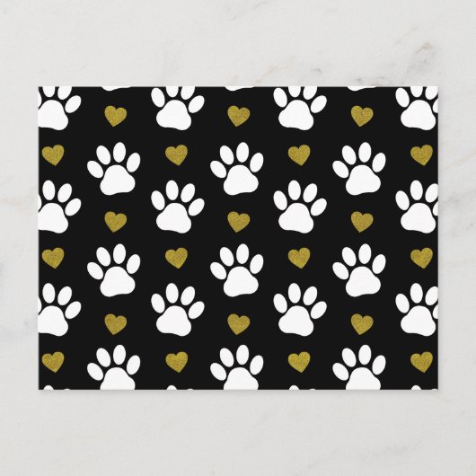 Patroon van poten, reuzenpoten, witte poten, goudh briefkaart (Voorkant)