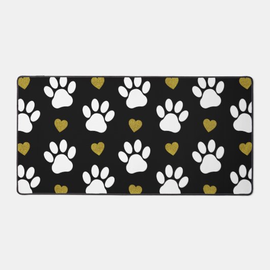 Patroon van poten, reuzenpoten, witte poten, goudh bureaumat (Voorkant)