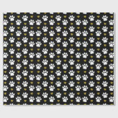 Patroon van poten, reuzenpoten, witte poten, goudh cadeaupapier (Vlak)