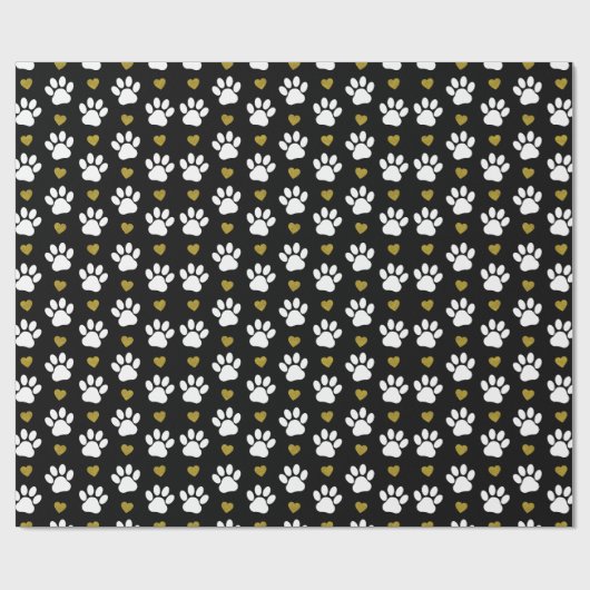 Patroon van poten, reuzenpoten, witte poten, goudh cadeaupapier (Vlak)