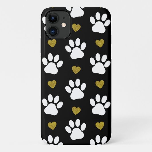 Patroon van poten, reuzenpoten, witte poten, goudh Case-Mate iPhone case (Achterkant)
