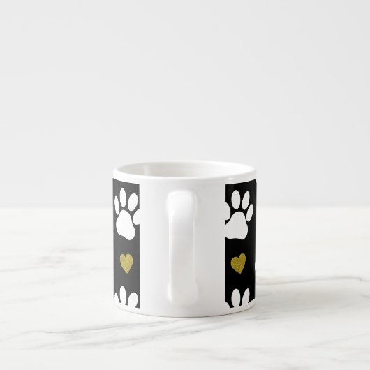 Patroon van poten, reuzenpoten, witte poten, goudh espresso kop (Achterkant)