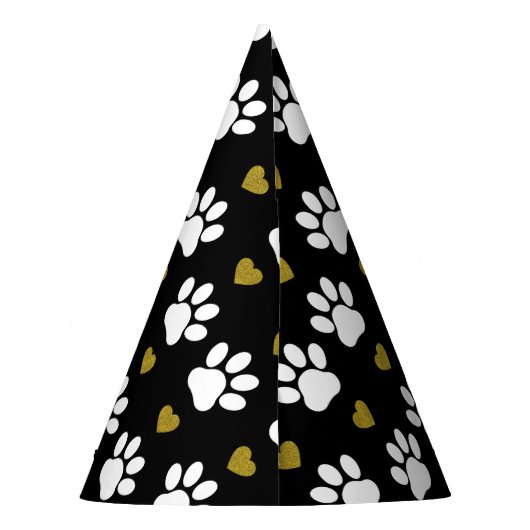 Patroon van poten, reuzenpoten, witte poten, goudh feesthoedjes (Achterkant)