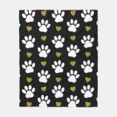 Patroon van poten, reuzenpoten, witte poten, goudh fleece deken (Voorkant)