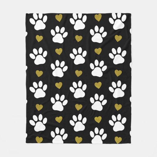 Patroon van poten, reuzenpoten, witte poten, goudh fleece deken (Voorkant)