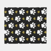 Patroon van poten, reuzenpoten, witte poten, goudh fleece deken (Voorkant (Horizontaal))