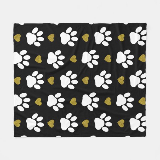 Patroon van poten, reuzenpoten, witte poten, goudh fleece deken (Voorkant (Horizontaal))