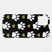 Patroon van poten, reuzenpoten, witte poten, goudh iPhone hoesje (Achterkant horizontaal)