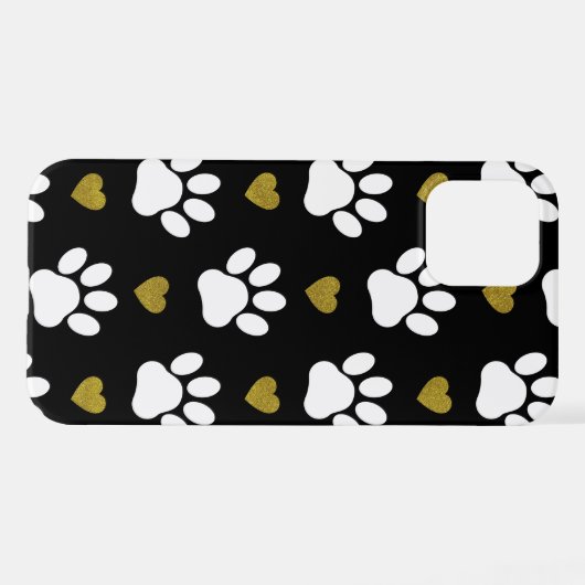 Patroon van poten, reuzenpoten, witte poten, goudh iPhone hoesje (Achterkant horizontaal)