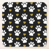 Patroon van poten, reuzenpoten, witte poten, goudh kartonnen onderzetters (Voorkant)