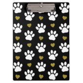 Patroon van poten, reuzenpoten, witte poten, goudh klembord (Voorkant)