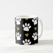 Patroon van poten, reuzenpoten, witte poten, goudh koffiemok (Voorkant rechts)