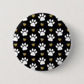 Patroon van poten, reuzenpoten, witte poten, goudh ronde button 5,7 cm (Voorkant)