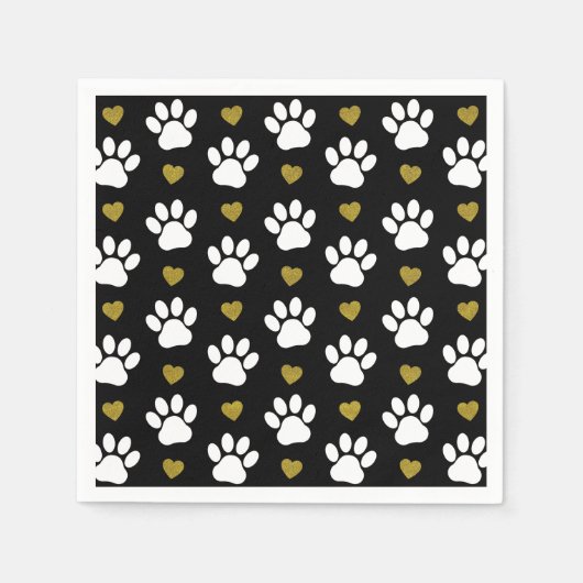 Patroon van poten, reuzenpoten, witte poten, goudh servet (Voorkant)