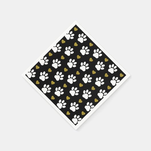 Patroon van poten, reuzenpoten, witte poten, goudh servet (Hoek)