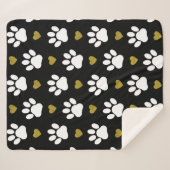 Patroon van poten, reuzenpoten, witte poten, goudh sherpa deken (Voorkant (horizontaal))