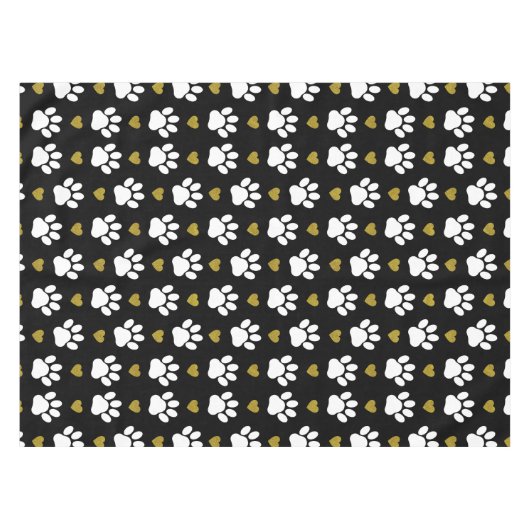 Patroon van poten, reuzenpoten, witte poten, goudh tafelkleed (Voorkant (Horizontaal))