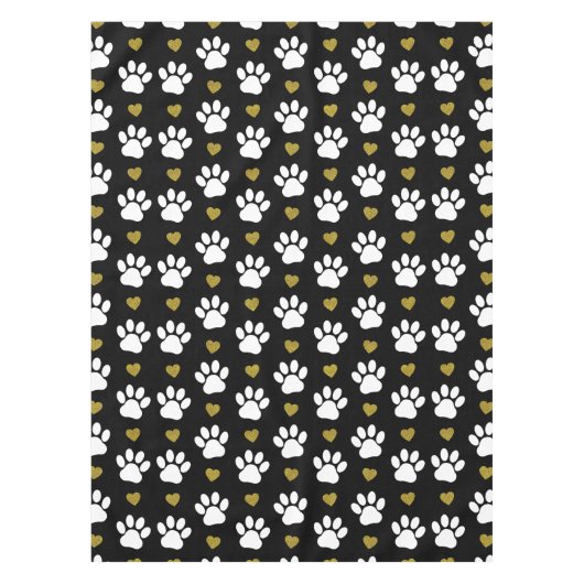 Patroon van poten, reuzenpoten, witte poten, goudh tafelkleed (Voorkant)