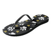 Patroon van poten, reuzenpoten, witte poten, goudh teenslippers (Schuin)