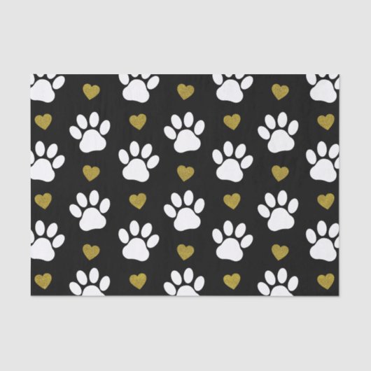 Patroon van poten, reuzenpoten, witte poten, goudh tissuepapier (Voorkant)