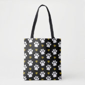 Patroon van poten, reuzenpoten, witte poten, goudh tote bag (Voorkant)
